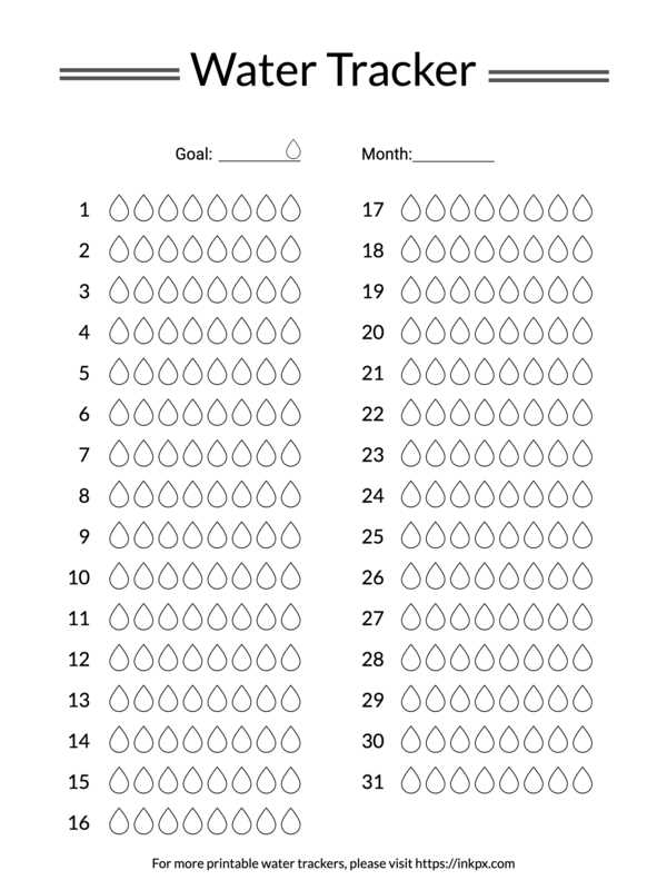 water tracker printable