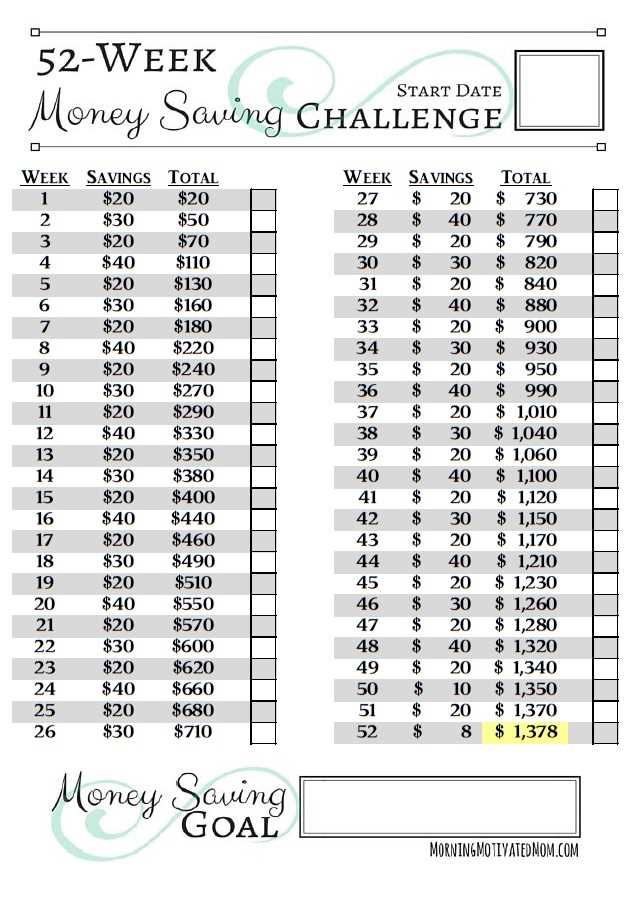 weekly savings challenge printable weekly savings challenge printable