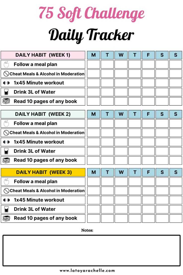 75 soft challenge printable free