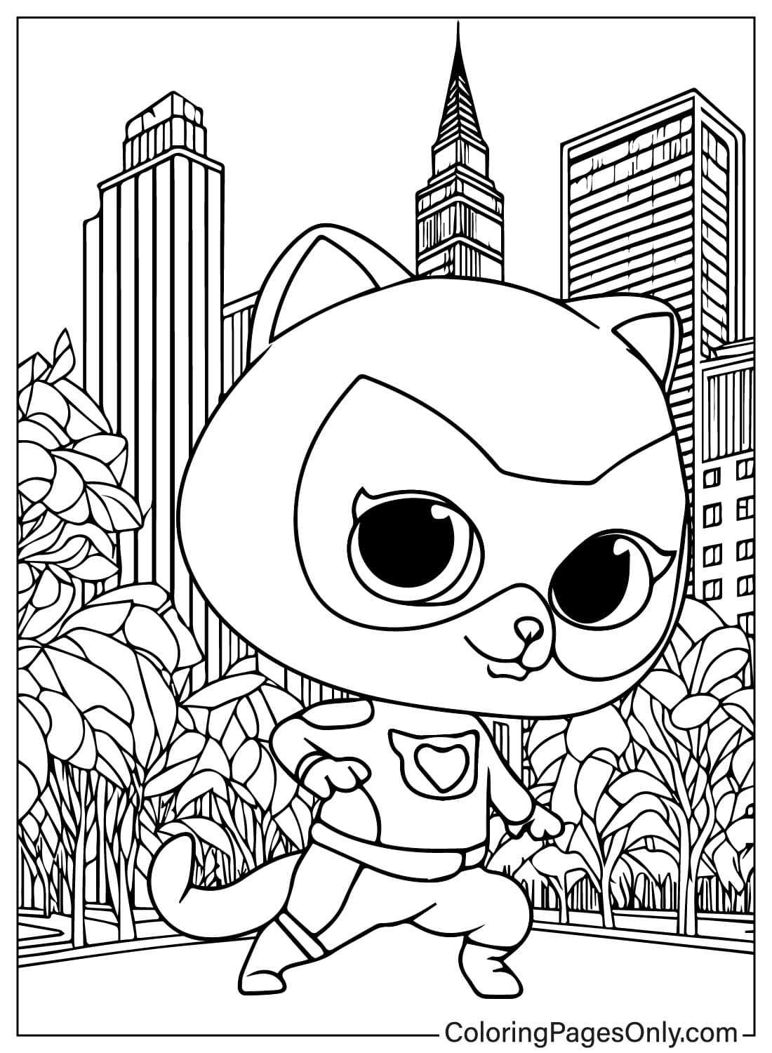 free printable super kitties coloring pages