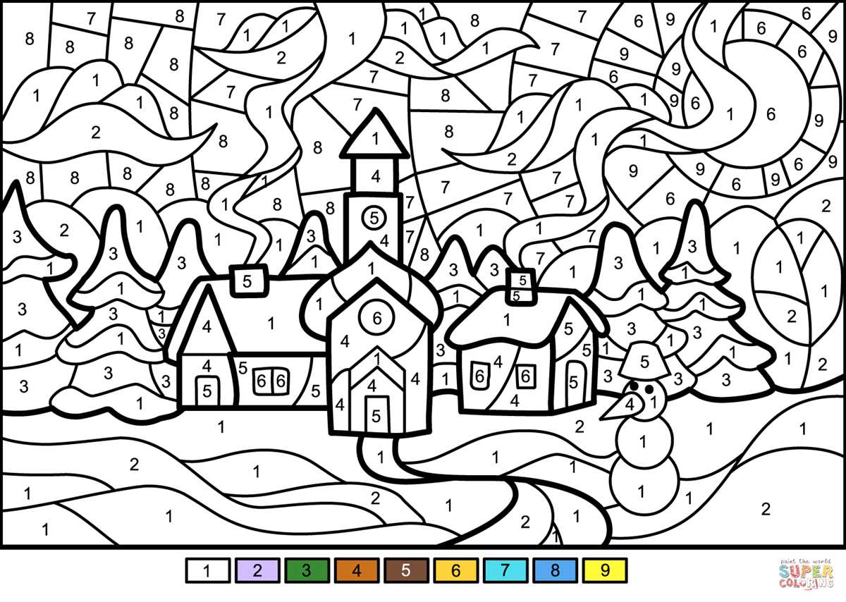 winter color by number printable winter color by number printable