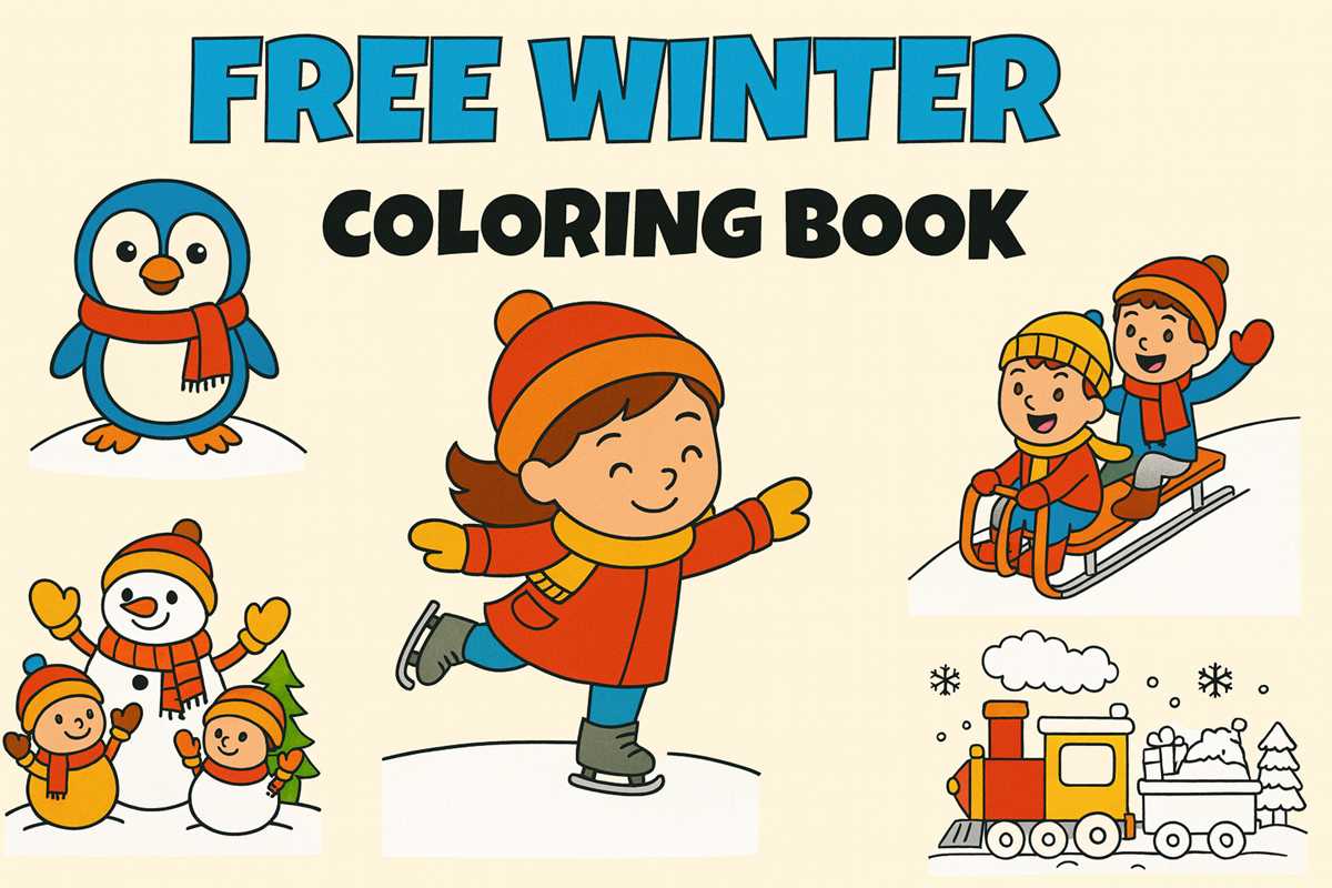 winter color pages free printables