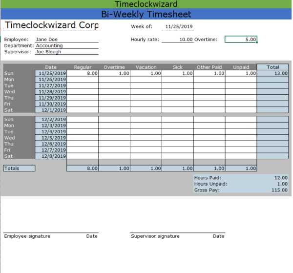 printable timesheets bi weekly printable timesheets bi weekly