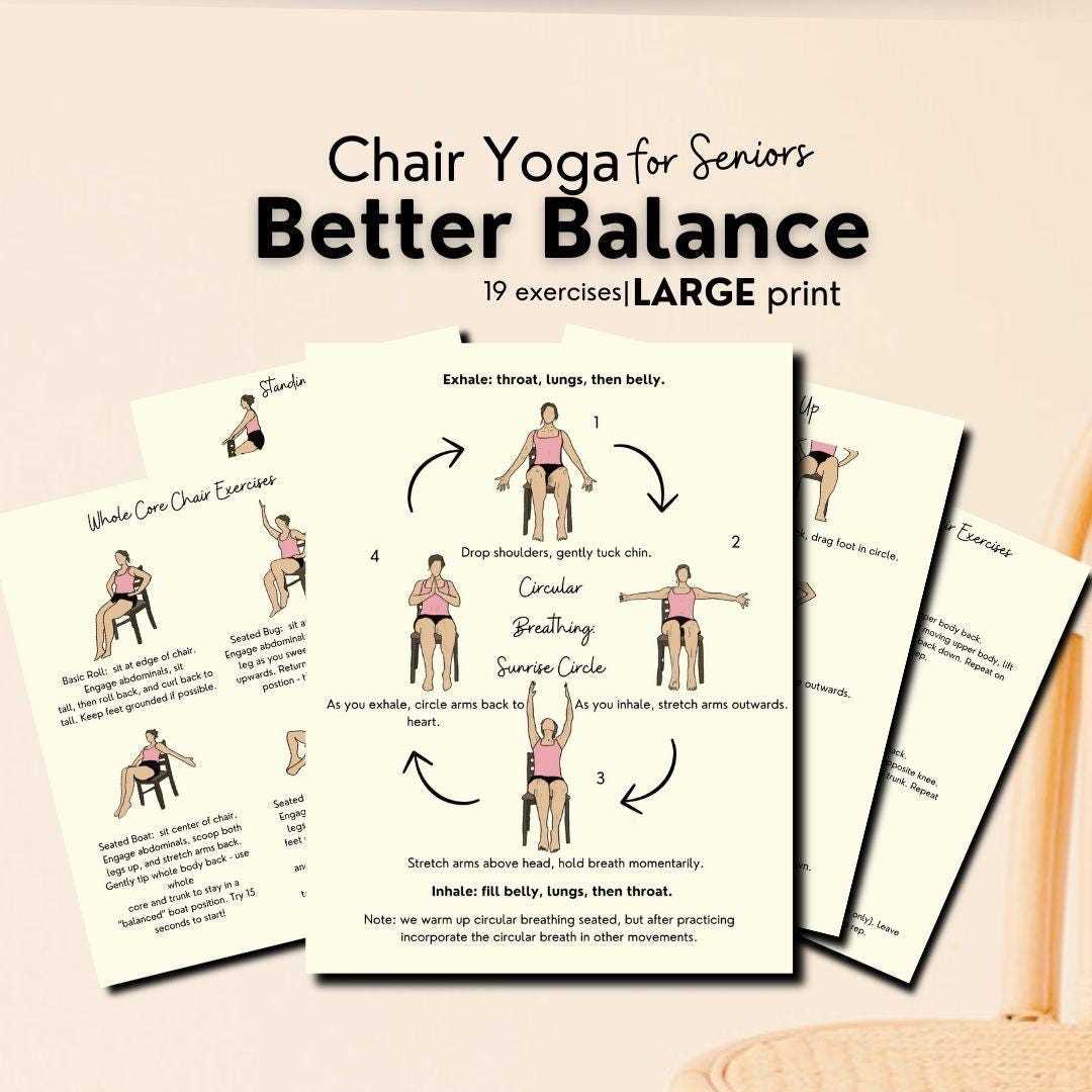 chair yoga printable exercises
