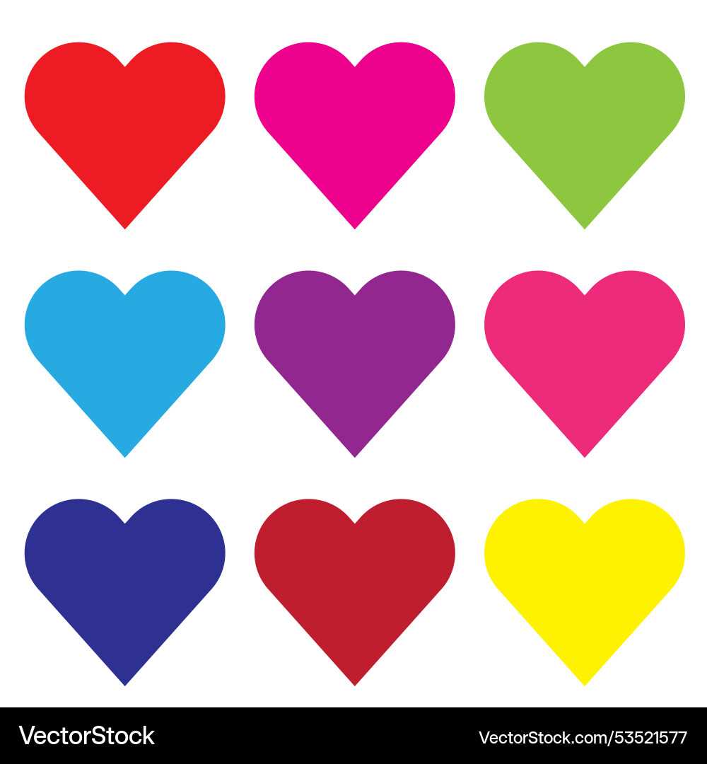 printable colored hearts