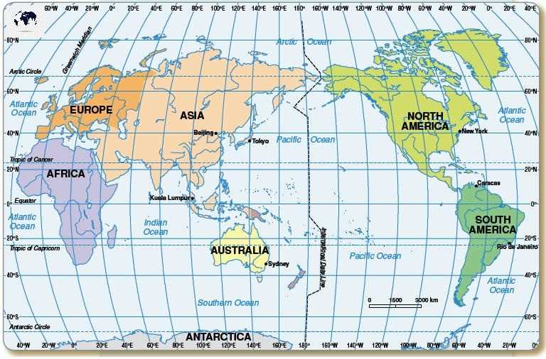 printable world map with latitude and longitude