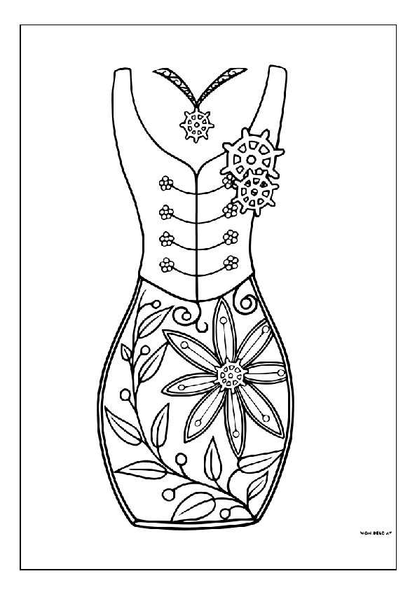 printable fashion dress coloring pages