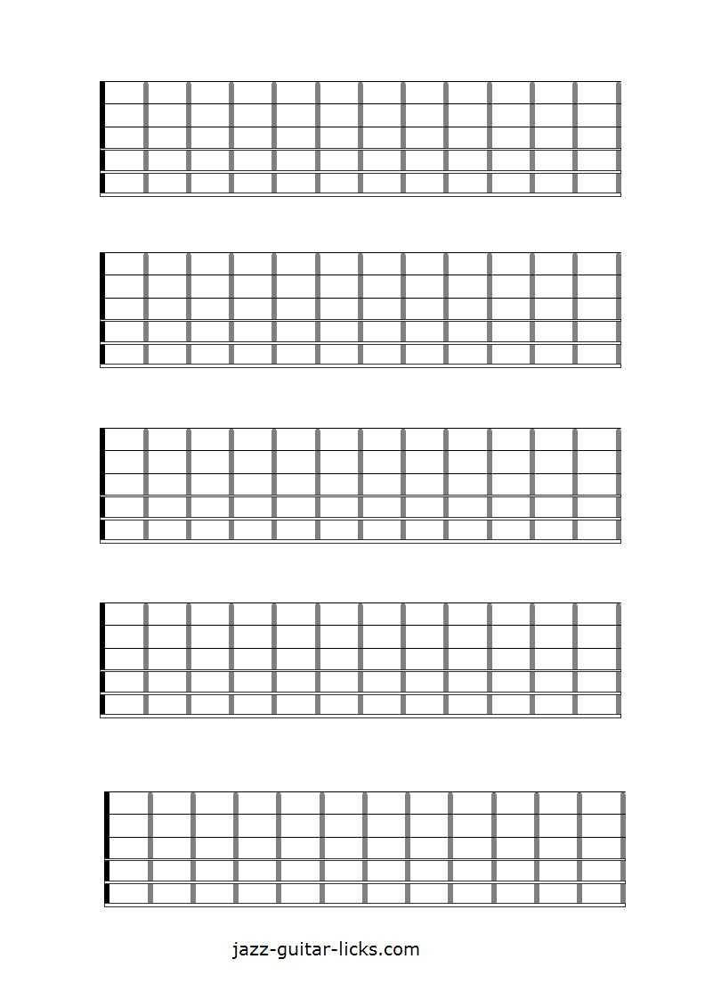 notes on guitar fretboard printable