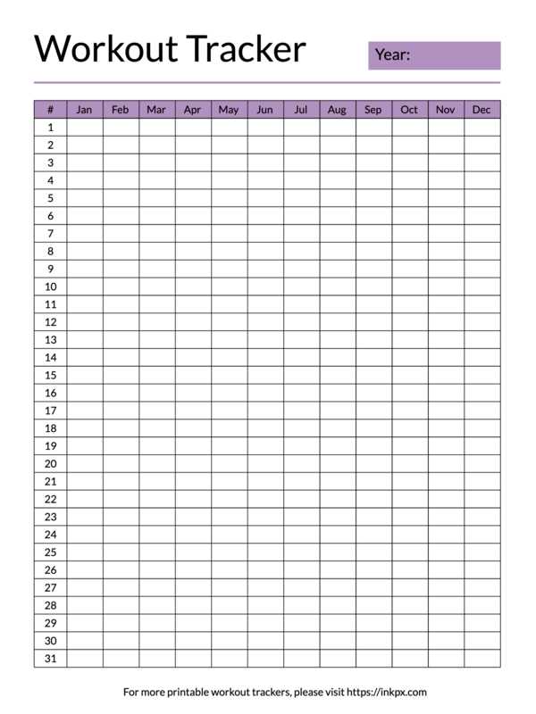 exercise tracker printable