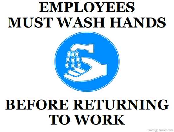 employee hand washing sign printable employee hand washing sign printable