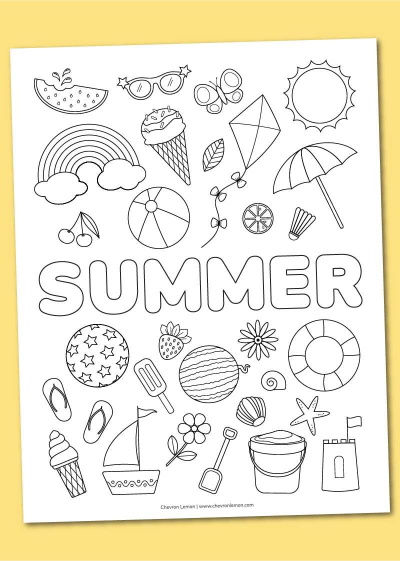 coloring pages printable summer