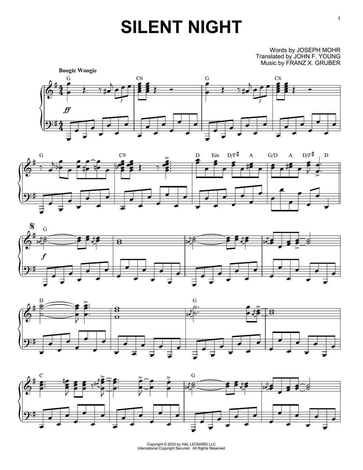 silent night printable sheet music silent night printable sheet music