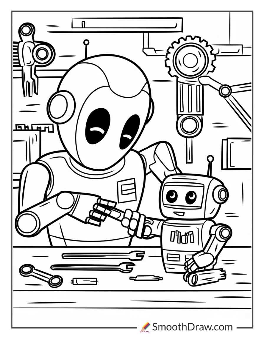 free printable robot coloring pages